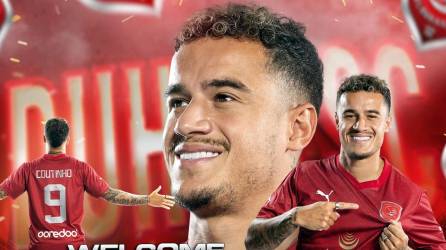 Philippe Coutinho abandona el fútbol europeo y jugará ahora en la Liga de Qatar.