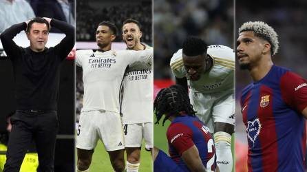 Las imágenes del vibrante Clásico que le ganó el Real Madrid (3-2) al FC Barcelona en el Santiago Bernabéu, dejando prácticamente sentenciado el título de la Liga Española 2023-2024.