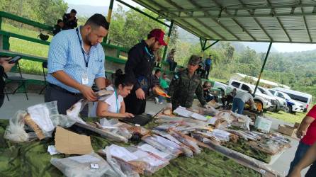 En el Cuarto Batallón en el municipio de San Francisco, Atlántida, se destruyeron 44 armas de fuego de casos ya sentenciados en los tribunales de La Ceiba y Tela, en el departamento de Atlántida.