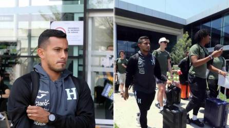 Edwin Rodríguez a su regreso con la Selección de Honduras al aeropuerto Palmerola.