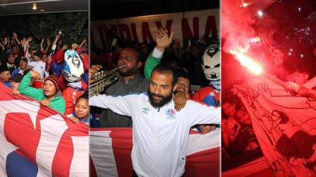 Así se vivió el espectacular banderazo de la Ultra Fiel a los jugadores del Olimpia previo a la Gran Final contra el Motagua por el título del Torneo Apertura 2023. Edrick Menjívar fue uno más.