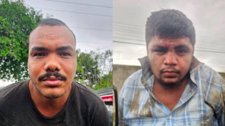 Los dos detenidos tras enfrentarse a policías militares en Chamelecón, San Pedro Sula.