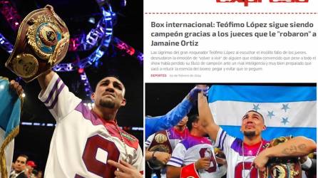 Teófimo López conservó su título mundial de peso superligero de la OMB tras vencer a Jamaine Ortiz por decisión unánime y la prensa mundial reaccionó, unos elogiaron al hondureño y otros hablan de “robo”.