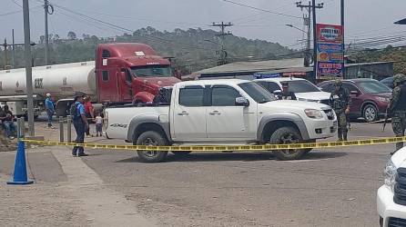 Escena en la que fue asesinado un reconocido agricultor en Siguatepeque, Comayagua.