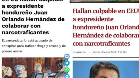El expresidente hondureño Juan Orlando Hernández fue declarado culpable este viernes 8 de marzo por cargos relacionados al narcotráfico en Estados Unidos. En ese sentido, así informaron los medios internacionales.