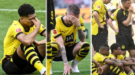 Las desgarradoras imágenes de los jugadores del Borussia Dortmund luego de perder en el Signal Iduna Park el título de la Bundesliga, el cual quedó en manos de su archirrival Bayern Múnich en una última jornada de infarto.