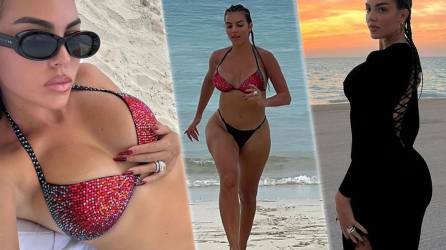 Georgina Rodríguez ha subido la temperatura en las redes sociales con unas infartantes imágenes en bikini en la playa durante unos días de relax junto a Cristiano Ronaldo.
