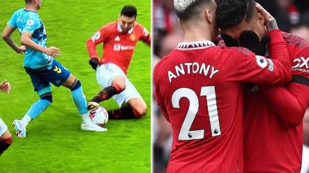 El mediocampista brasasileño del Manchester United, Casemiro, fue expulsado por una durísima entrada a Carlos Jonás Alcaraz del Southampton en partido de la jornada 27 de la Premier League y abandonó el campo entre lágrimas.