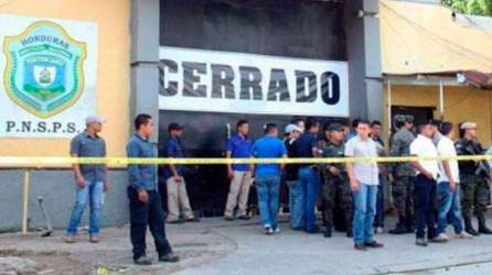 Vista de la fachada del antiguo Centro Penal de San Pedro Sula y edificio que fue demolido en el gobierno de Juan Orlando Hernández.