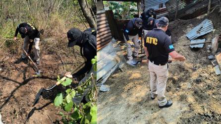 Agentes de la Atic realizan excavaciones en el sector de Lomas del Carmen.