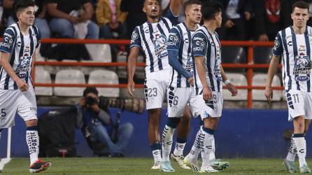 Pachuca celebró a lo grande cada uno de los goles marcados.