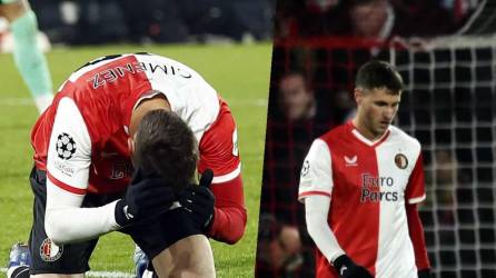 Santiago Giménez marcó un autogol en la derrota del Feyenoord en casa contra el Atlético de Madrid en la Champions League.