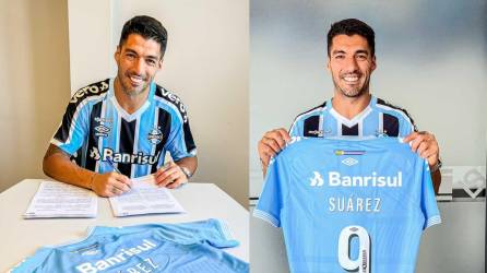 Luis Suárez ya firmó el contrato con el Gremio y ya luce los colores de su nuevo equipo.