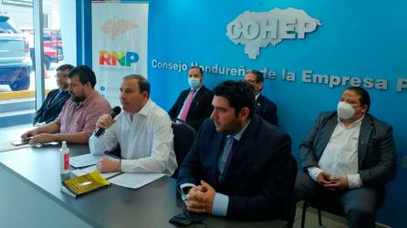 conferencia. Juan Carlos Sikaffy, presidente del Cohep, brindó una conferencia de prensa junto a los comisionados del Registro Nacional.