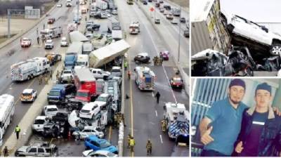 En la colisión decenas de automóviles quedaron encima uno de otro debido al alto impacto que generó una rastra al chocar.