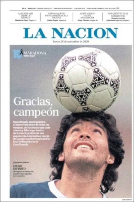 La Nación de Argentina - 'Gracias, campeón'.