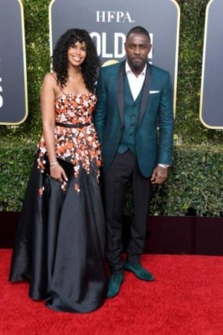 El actor Idris Elba y su novia, la modelo Sabrina Dhowre.