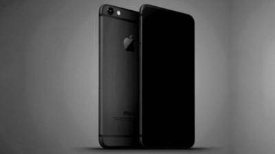 Concepto artístico del aspecto que tendría un iPhone 7 completamente negro.