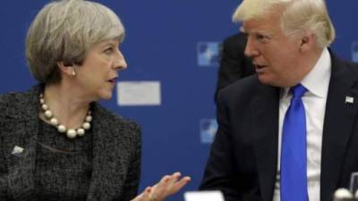 Theresa May y Donald Trump en la sede de la OTAN. Foto/EFE