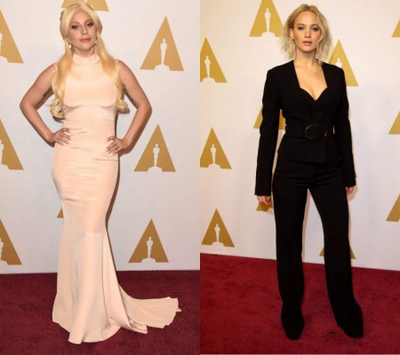 Lady Gaga vs Jennifer Lawrence ¿quién lució mejor?