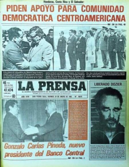 El liberal Roberto Suazo Córdova se convirtió en el primer presidente constitucional de Honduras luego de diez años de gobierno militar. <br/><br/>Durante las elecciones para presidente derrotó al candidato opositor del Partido Nacional de Honduras, Ricardo Zuñiga Agustinus, con 53% del voto popular. Durante su mandato se establecieron los “contras” en el territorio hondureño. <br/><br/>También, en 1983, se comenzó a construir la base militar de Palmerola, que en 1988 pasó a llamarse Enrique Soto Cano. Además se aplicó la Doctrina de Seguridad Nacional bajo el mando del general Gustavo Álvarez Martínez.