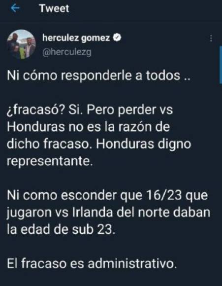 Hérculez Gómez: El exdelantero de la selección de EUA había expresado que Hondura estaba en semifinales por accidente. Al final señaló que su selección ha fracasado.