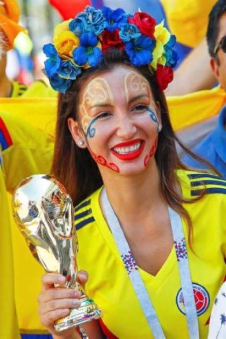 Las colombianas están viviendo una fiesta en el partido ante los polacos.