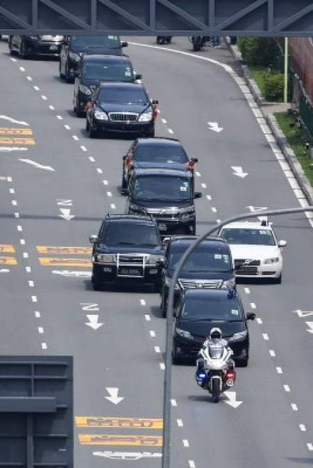 La caravana de seguridad de Kim Jong-un en Singapur.