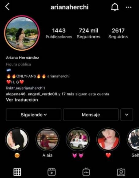 En su perfil de Instagram, Herchi ha compartido el enlace a su cuenta de OnlyFans, donde sus seguidores pueden suscribirse si así lo desean.