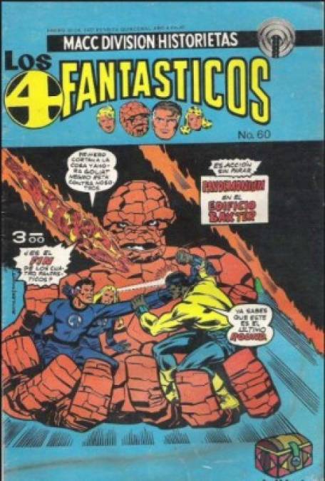 Portada de la historieta de Los 4 fantásticos de enero de 1977. Fotografía tomada de http://www.bauldelcomic.com/