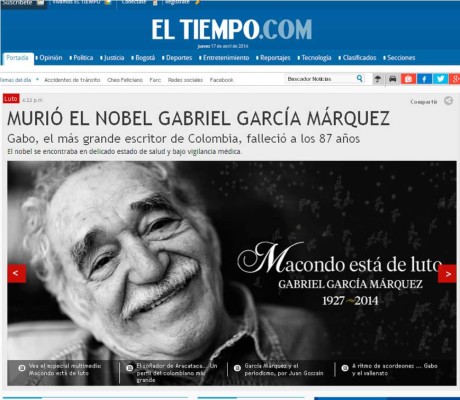 Medios internacionales dan el últimos adiós a Gabriel García Márquez