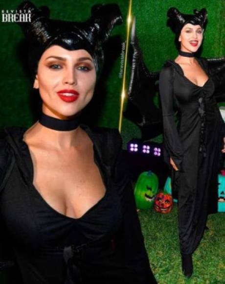 La actriz mexicana llegó a la fiesta de los famosos disfrazada de 'Maléfica'.