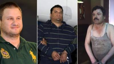 Combo de imágenes de archivo de los narcotraficantes Edgar Valdez Villarreal, alias 'La Barbie' (i); José Filiberto Parra Ramos, alias 'La Perra' (c); y Joaquín Guzmán Loera, alias 'El Chapo' (d). Habituales en la cultura popular mexicana, los apodos son 'como una huella digital' entre los narcotraficantes, que los utilizan para mostrar sus señas de identidad marcadas por la violencia y el oscuro código de conducta del mundo del hampa. EFE