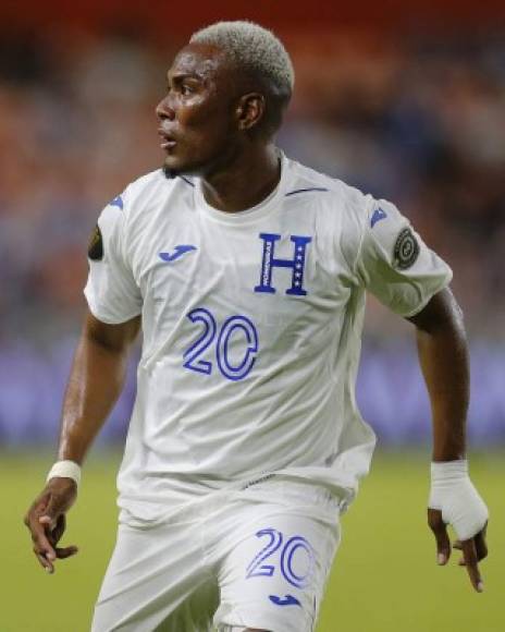 HOUSTON, TEXAS - JULY 13: Deybi Flores #20 of Honduras during Group D match action between Honduras and Grenada at BBVA Stadium on July 13, 2021 in Houston, Texas. Bob Levey/Getty Images/AFP (Photo by Bob Levey / GETTY IMAGES NORTH AMERICA / Getty Images via AFP)