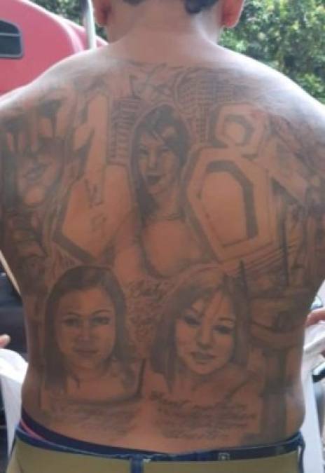 Howin Romero tiene varios tatuajes alusivos a la mara 18.