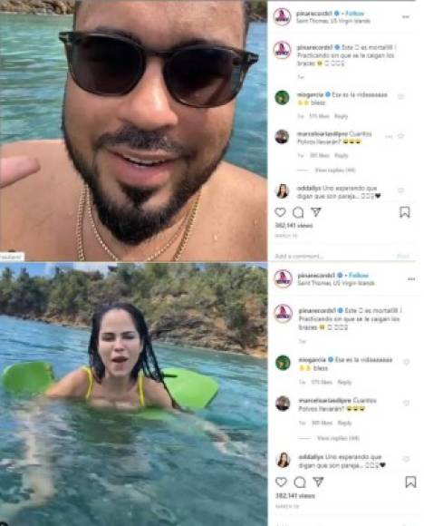 Aunque no aparece en un cuadro juntos, la pareja ha hecho videos interactuando durante esta cuarentena. Uno subido a TikTok daba a entender que Pina ya no es un hombre soltero.