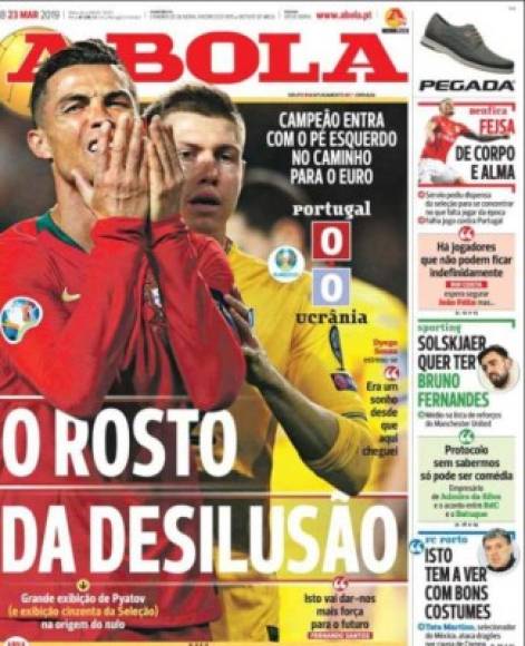Cristiano Ronaldo también se fue en blanco y Portugal no pasó de un pobre empate 0-0 ante Ucrania.