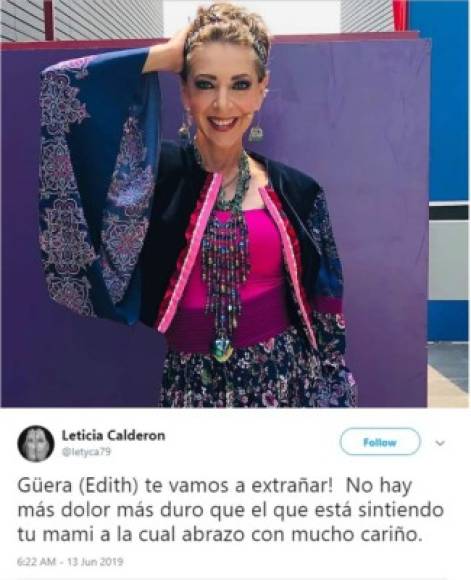 Las versiones sobre la muerte de Edith se desataron este jueves 13 de junio luego de que la actriz Leticia Calderón publicara un mensaje en donde se despedía de Edith.<br/><br/>La periodista Mara Patricia Castañeda, jefa del área de Espectáculos de Televisa, explicó que al parecer el cáncer regresó a su cuerpo y ya no hubo más por hacer.<br/><br/>Según los datos que ofreció, se está en espera de que se confirme un homenaje a Edith en el Teatro Jorge Negrete.