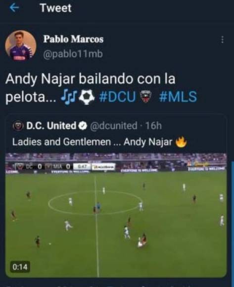 'Andy Najar bailando con la pelota', señalan a nivel internacional.