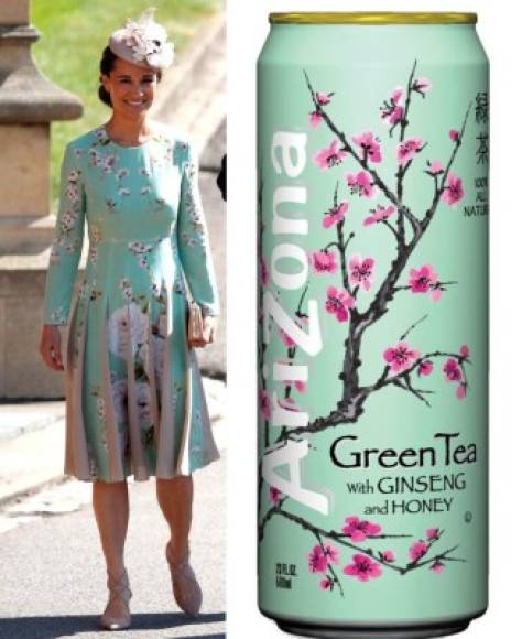 El Vestido de Pippa no pasó desapercibido y fue comparado con el color del envase de la bebida Arizona tea.<br/>