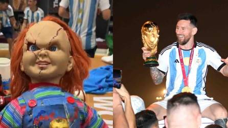 <b>Argentina</b> se consagró <b>campeón del mundo</b> y en diferentes imágenes de la intimidad de los festejos de la Selección en el vestuario pudo observarse una presencia llamativa: el muñeco diabólico Chucky.