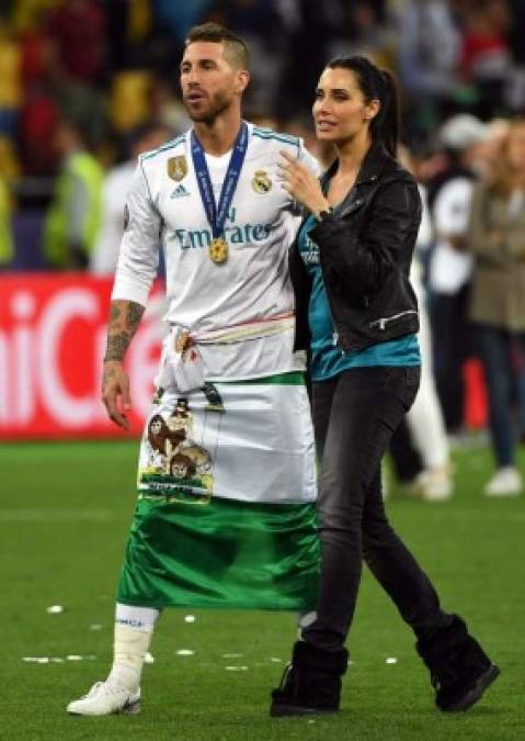 Sergio Ramos y su mujer Pilar Rubio. Foto AFP