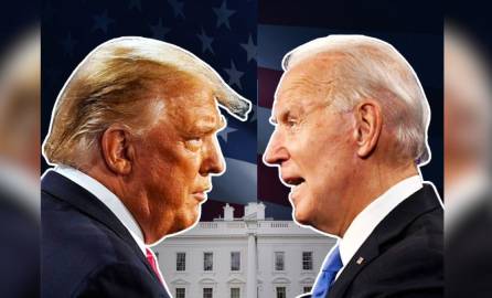 Fotografía que muestra a Donald Trump y Joe Biden de frente.