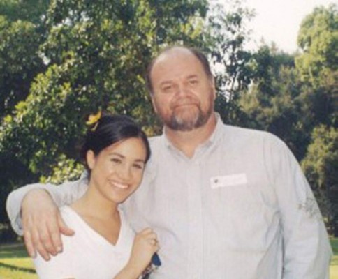 Meghan Markle and with father Thomas Markle