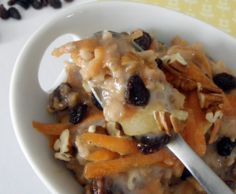 Avena estilo pastel de zanahoria  