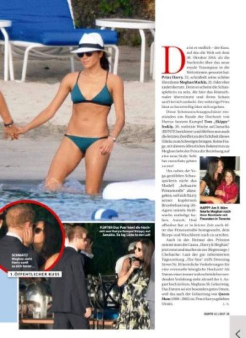 Varios medios han replicado una foto donde la duquesa de Sussex aparece luciendo un bikini verde asegurando que son parte de su luna de miel con Harry.<br/>