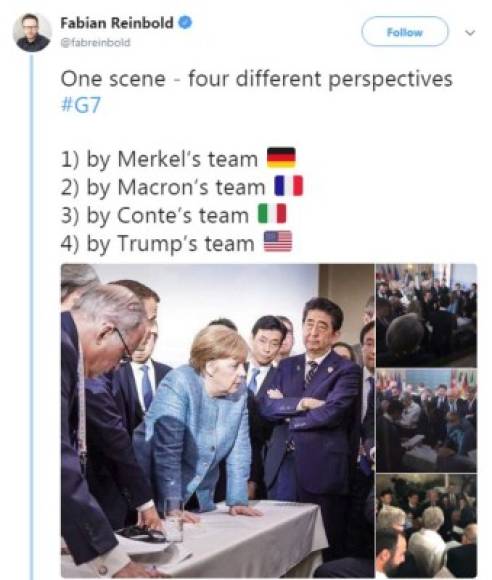 Los usuarios en Twitter también compararon la reacción de cada país a la imagen de Merkel en redes sociales.