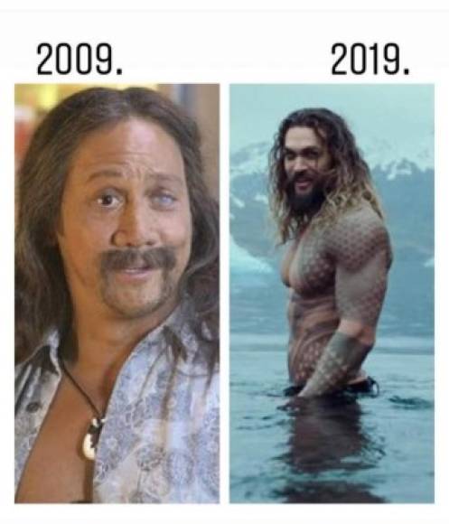 El antes y después de Rob Schneider... en realidad el otro el de la derecha es Jason Momoa.