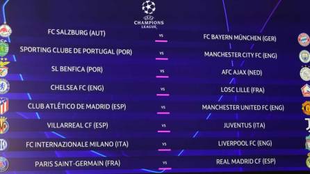 Estos son los duelos oficiales de los octavos de final de la Champions League.