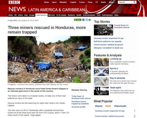 Así informaron en el mundo sobre los mineros de Honduras